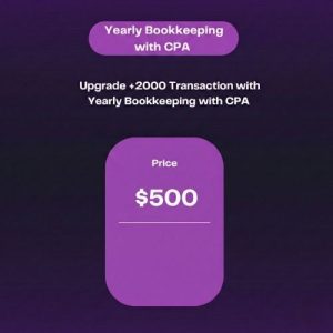 Upgrade +2000 Transaction with Yearly Bookkeeping with CPA